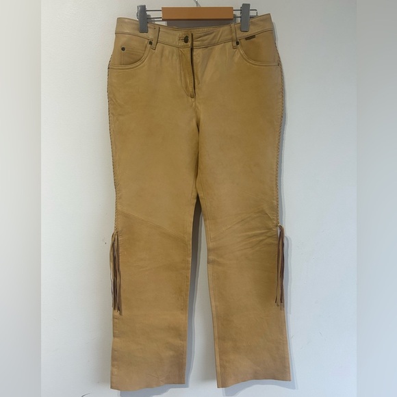 Harley Davidson, size 36/8 , genuine leather pants with tassels, buttery soft - Picture 1 of 8